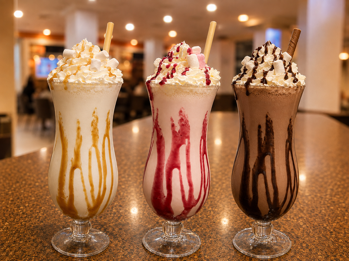 Batidos de vainilla, fresa y chocolate de Café & Co.Secha