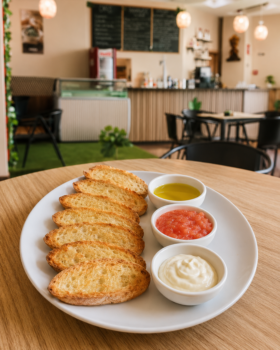Pan con aceite y tomate de Café & Co.Secha